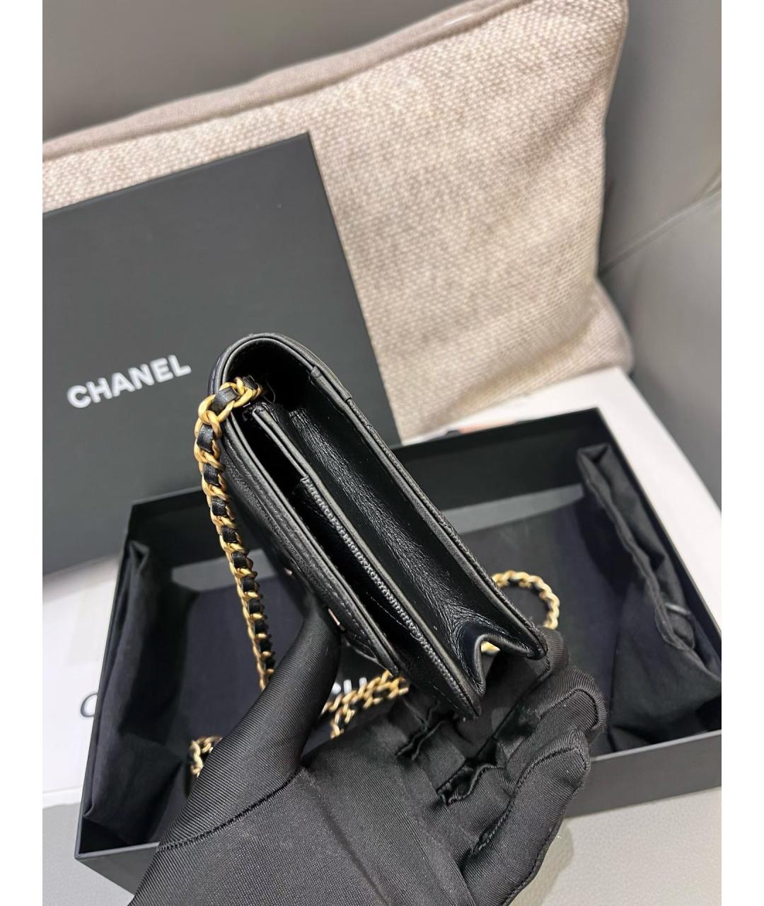CHANEL Черная кожаная сумка через плечо, фото 4