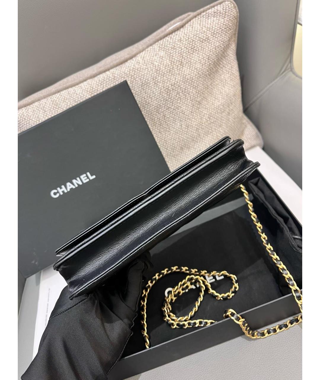 CHANEL Черная кожаная сумка через плечо, фото 6