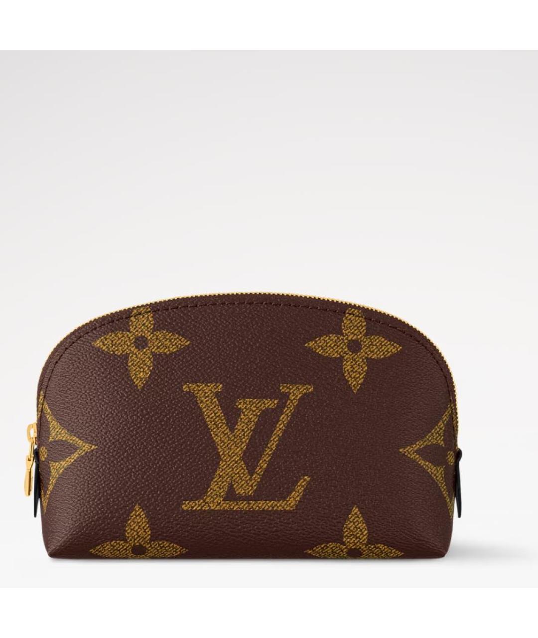 LOUIS VUITTON Коричневая кожаная косметичка, фото 1