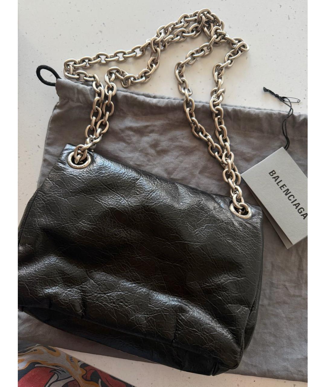 BALENCIAGA Черная кожаная сумка через плечо, фото 3