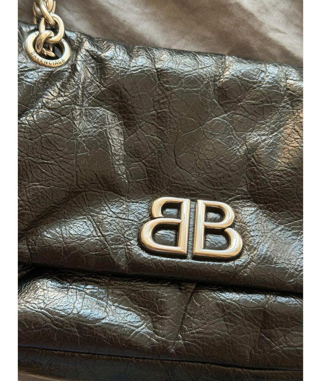 BALENCIAGA Черная кожаная сумка через плечо, фото 6