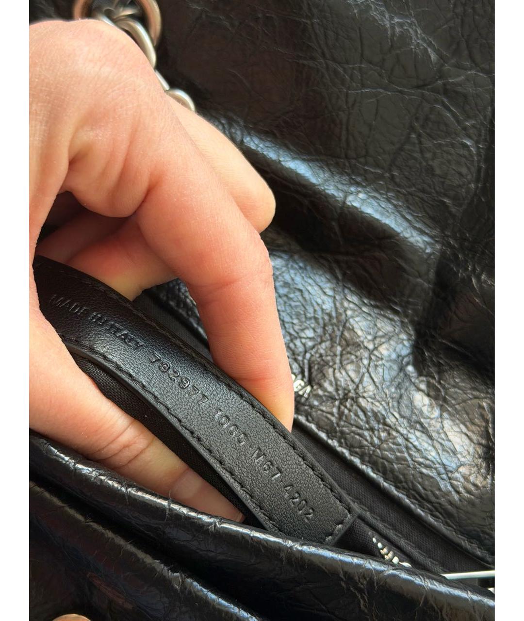 BALENCIAGA Черная кожаная сумка через плечо, фото 4