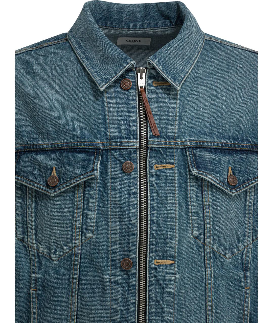 CELINE Голубая хлопковая куртка, фото 3