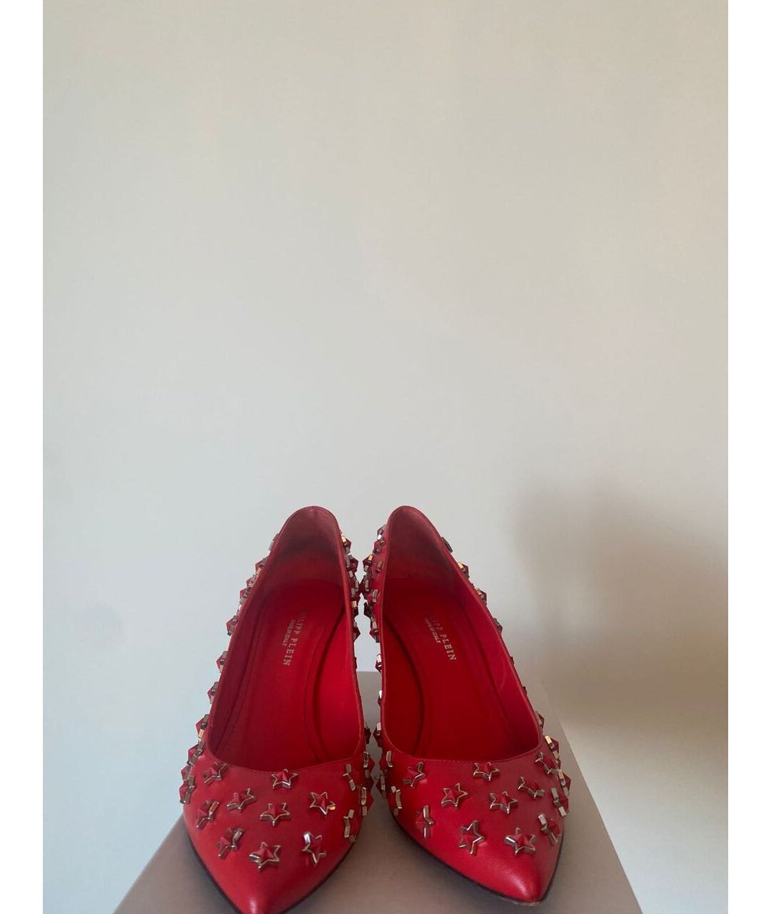 PHILIPP PLEIN Красные кожаные туфли, фото 8