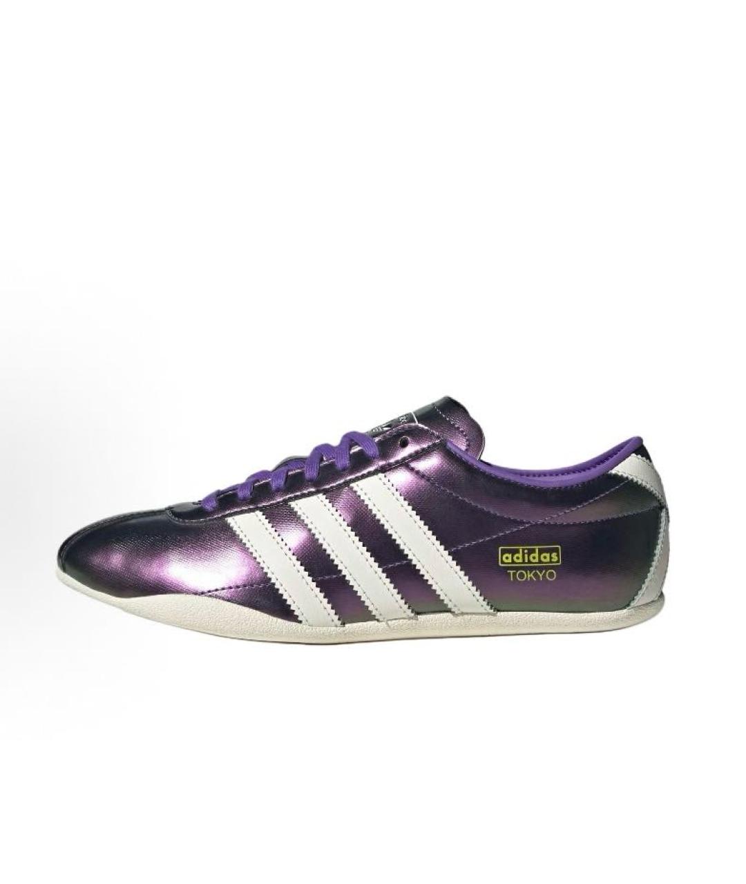 ADIDAS Фиолетовые кожаные низкие кроссовки / кеды, фото 2