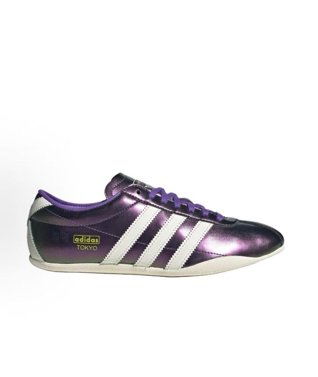ADIDAS Фиолетовые кожаные низкие кроссовки / кеды, фото 5