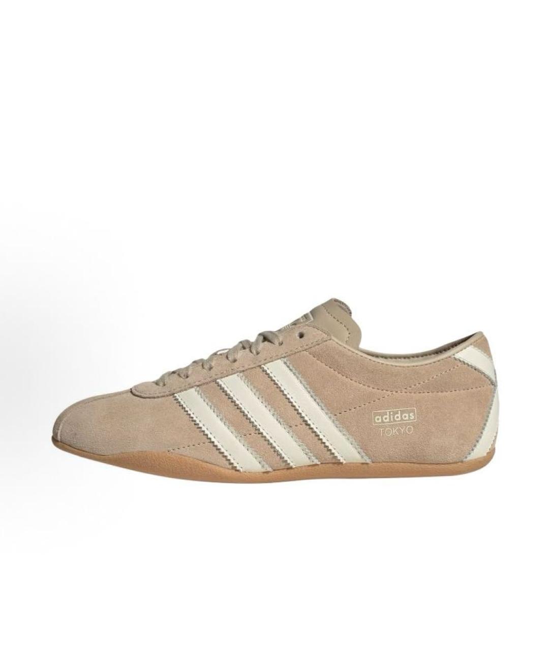 ADIDAS Бежевые замшевые низкие кроссовки / кеды, фото 2