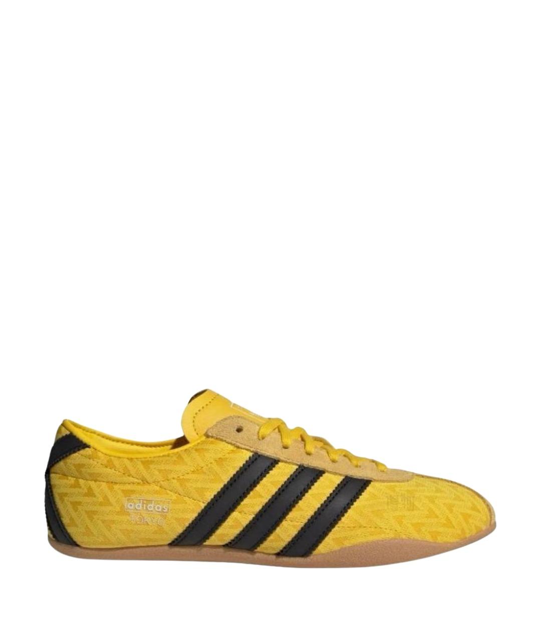 ADIDAS Желтые текстильные низкие кроссовки / кеды, фото 1