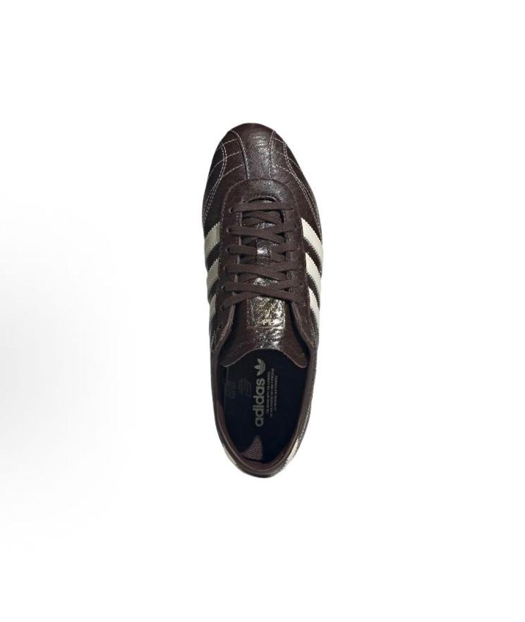 ADIDAS Коричневые кожаные низкие кроссовки / кеды, фото 5