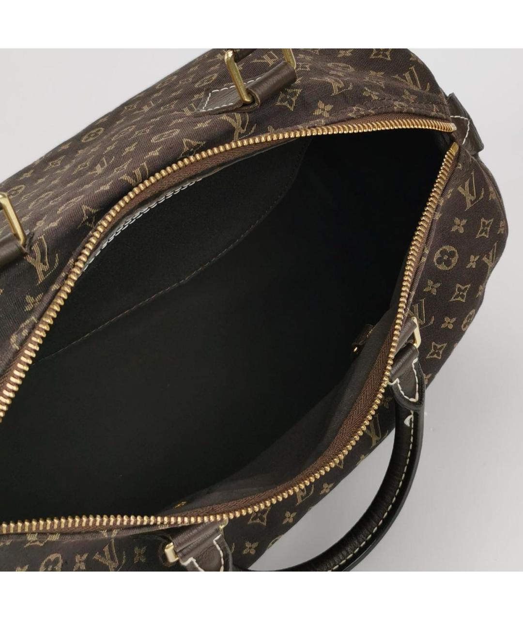 LOUIS VUITTON Коричневая тканевая сумка с короткими ручками, фото 6