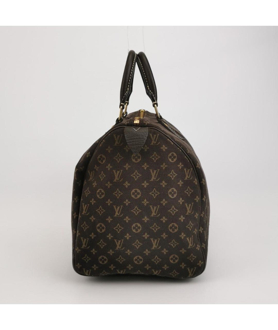 LOUIS VUITTON Коричневая тканевая сумка с короткими ручками, фото 3