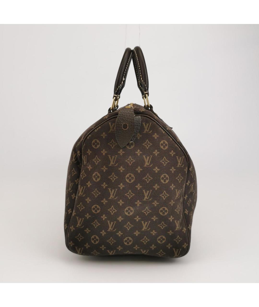 LOUIS VUITTON Коричневая тканевая сумка с короткими ручками, фото 2