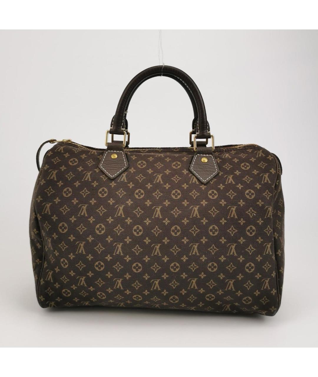 LOUIS VUITTON Коричневая тканевая сумка с короткими ручками, фото 4