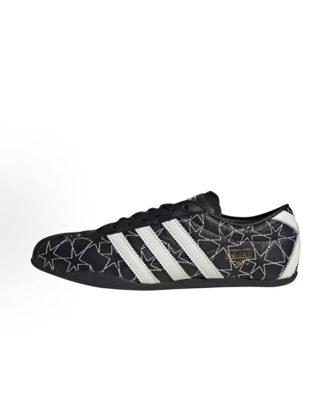 ADIDAS Черные кожаные низкие кроссовки / кеды, фото 2