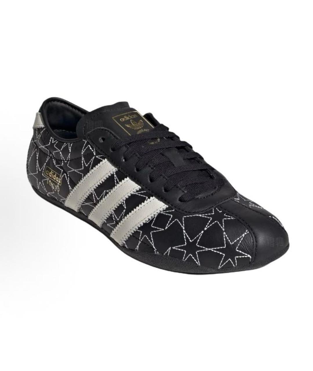 ADIDAS Черные кожаные низкие кроссовки / кеды, фото 3