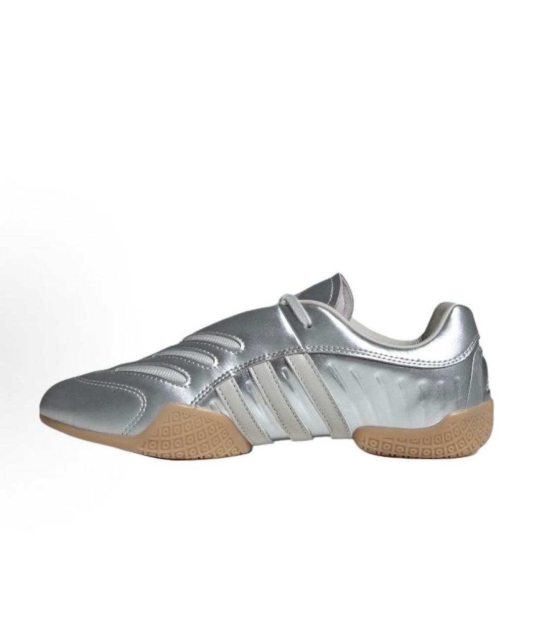 ADIDAS Серебряные кожаные низкие кроссовки / кеды, фото 2