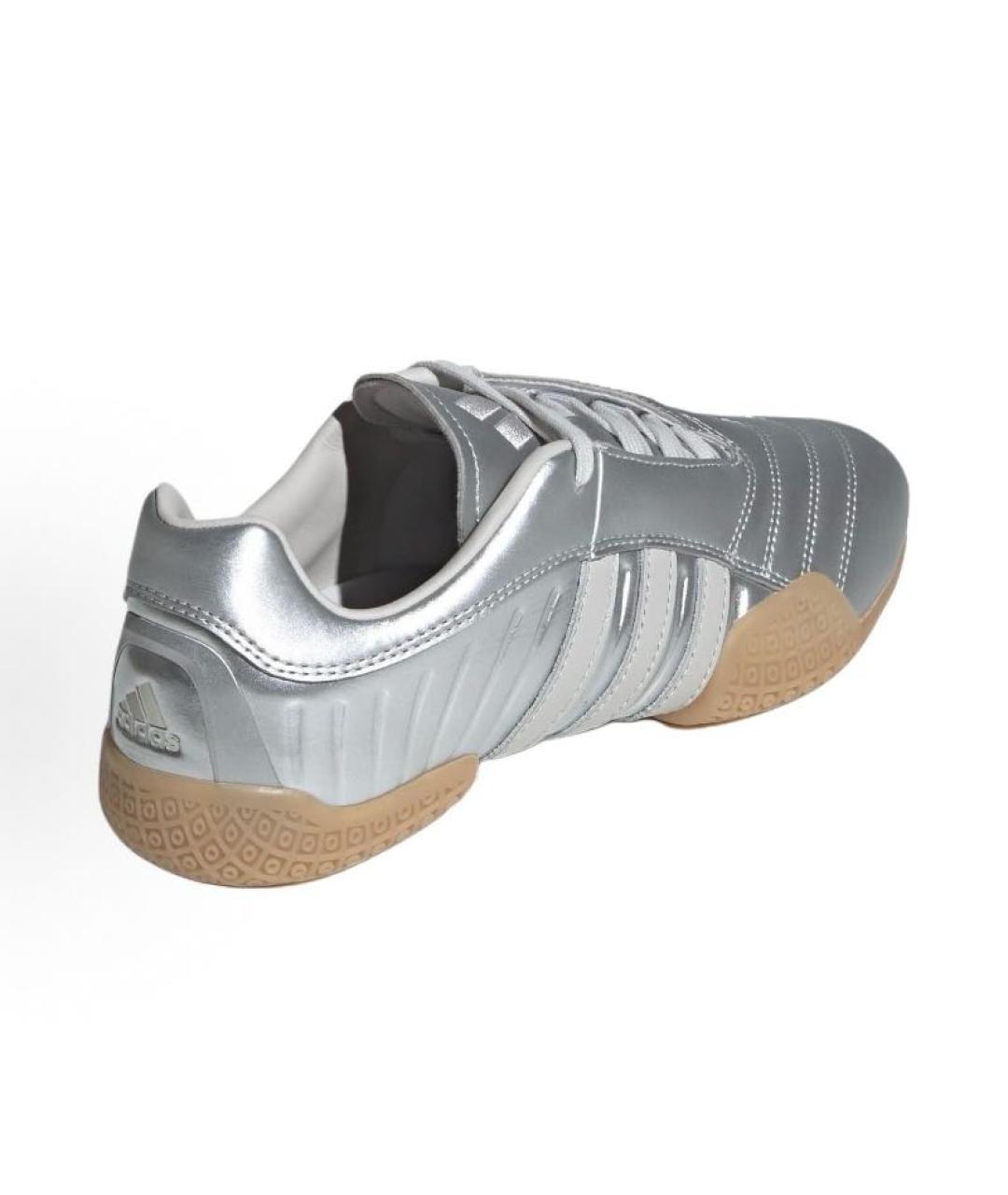 ADIDAS Серебряные кожаные низкие кроссовки / кеды, фото 5