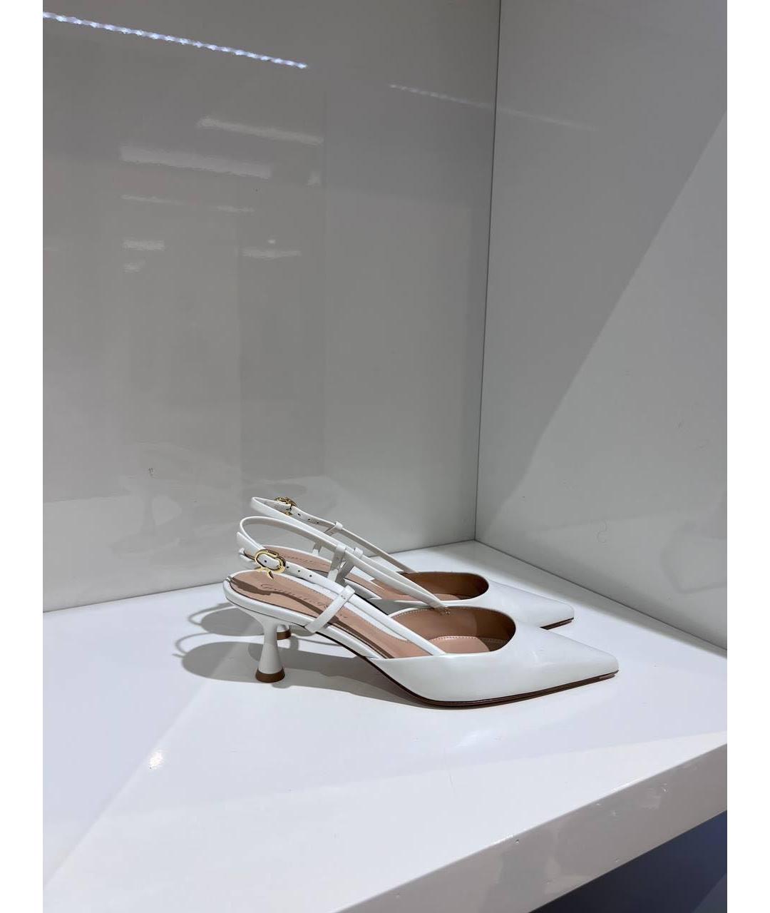 GIANVITO ROSSI Белые кожаные босоножки, фото 4