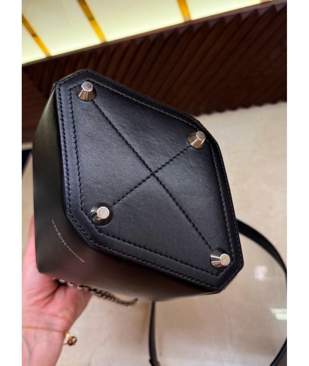 ALEXANDER MCQUEEN Черная кожаная сумка через плечо, фото 3