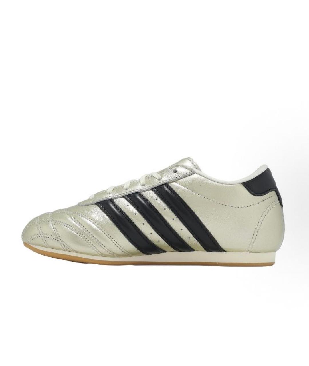 ADIDAS Серебряные кожаные низкие кроссовки / кеды, фото 3