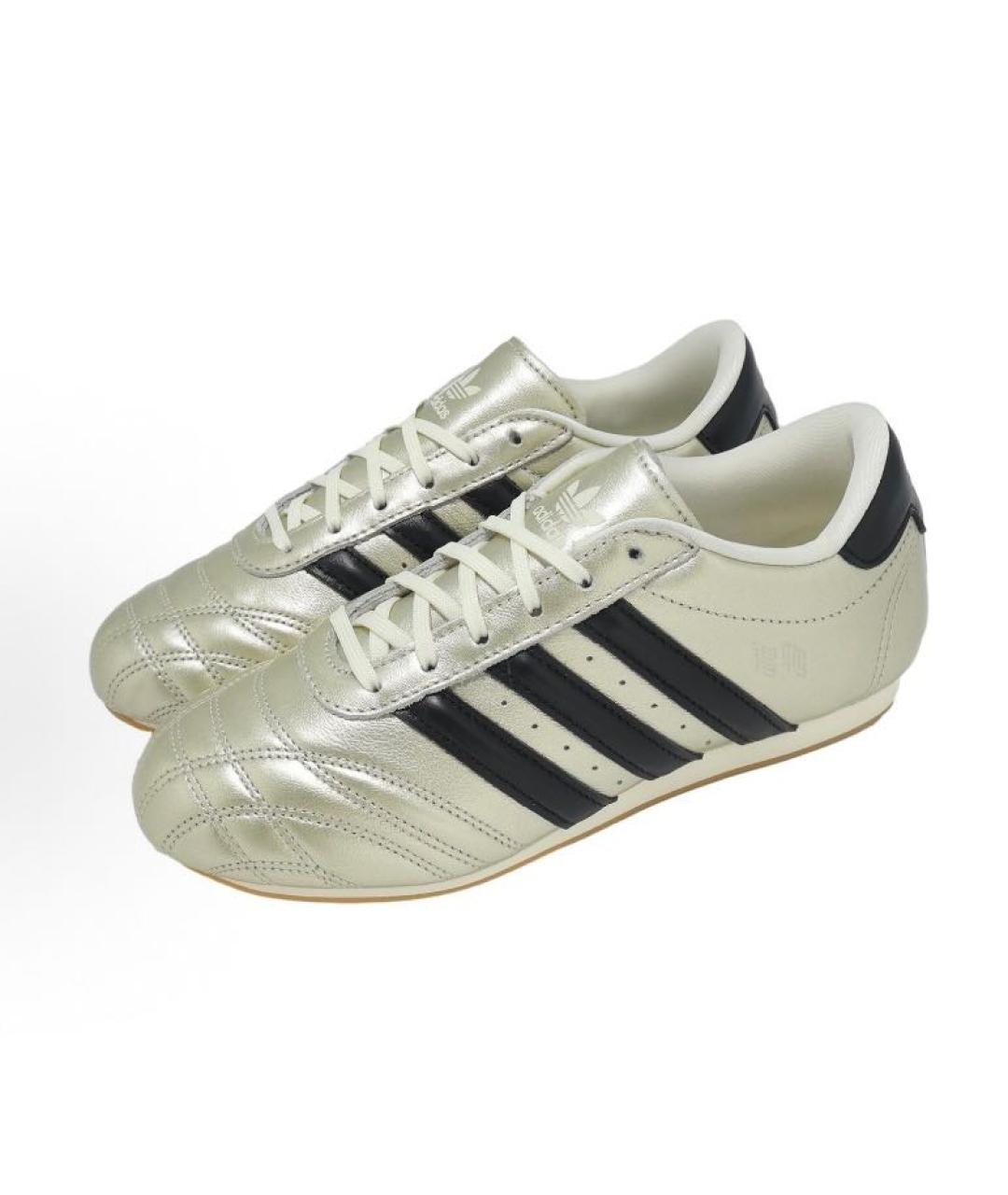 ADIDAS Серебряные кожаные низкие кроссовки / кеды, фото 4