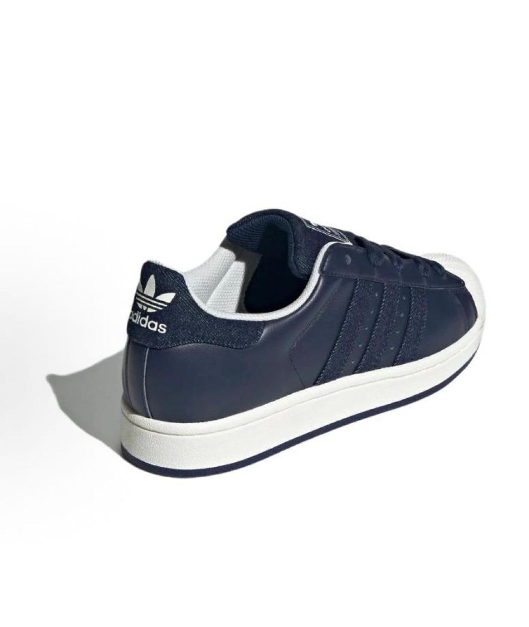 ADIDAS Темно-синие кожаные низкие кроссовки / кеды, фото 4