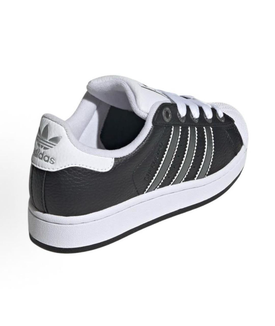 ADIDAS Черные кожаные низкие кроссовки / кеды, фото 4