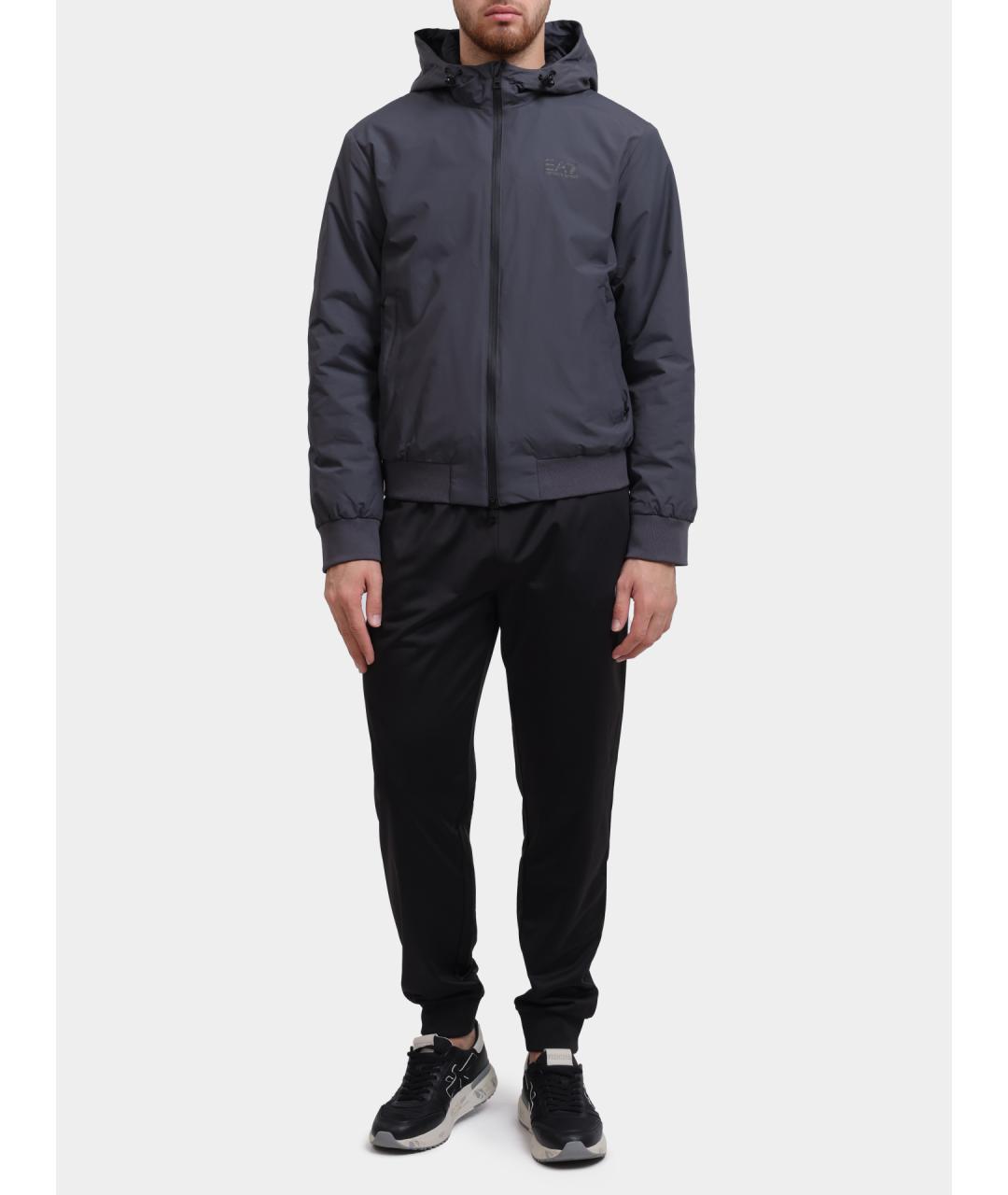 EA7 Черная полиамидовая куртка, фото 2