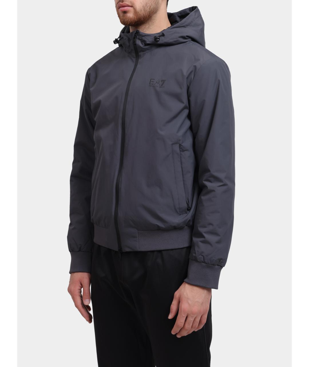 EA7 Черная полиамидовая куртка, фото 3