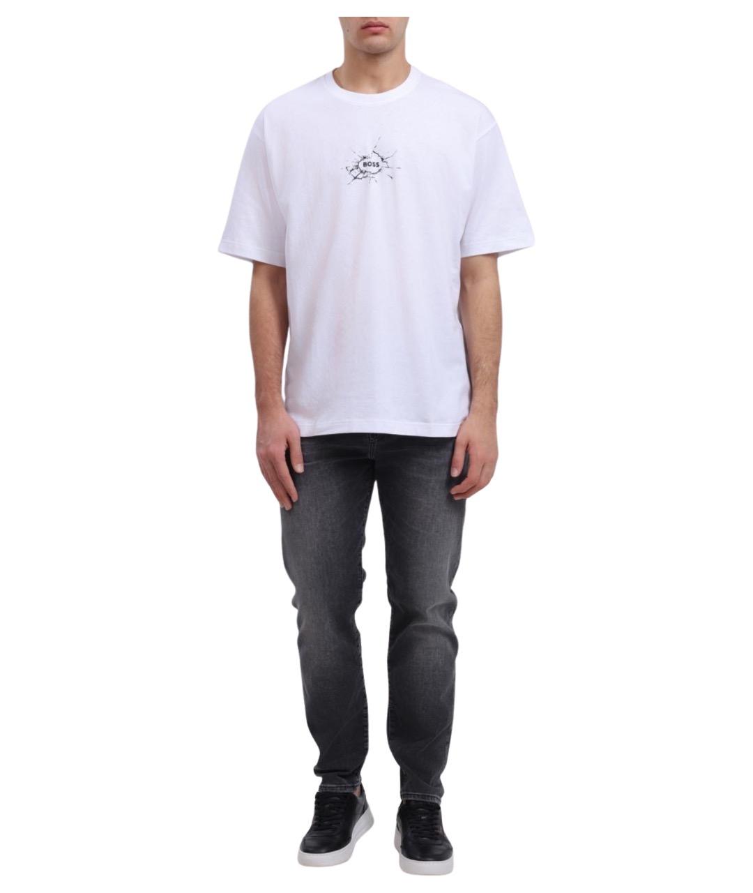 HUGO Серые хлопковые прямые джинсы, фото 1