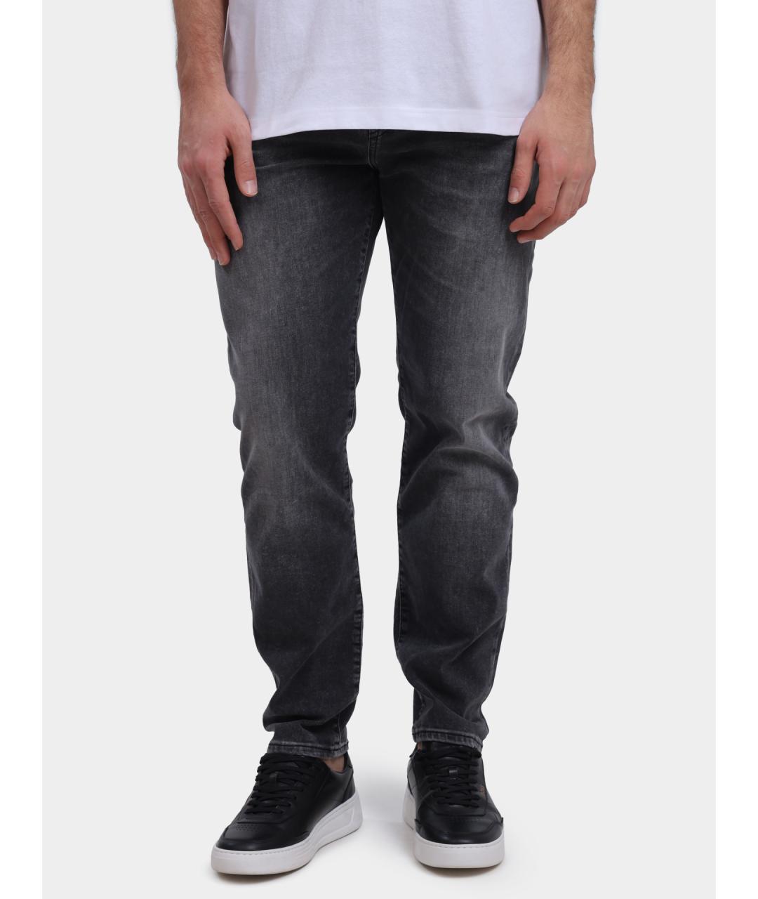 HUGO Серые хлопковые прямые джинсы, фото 5