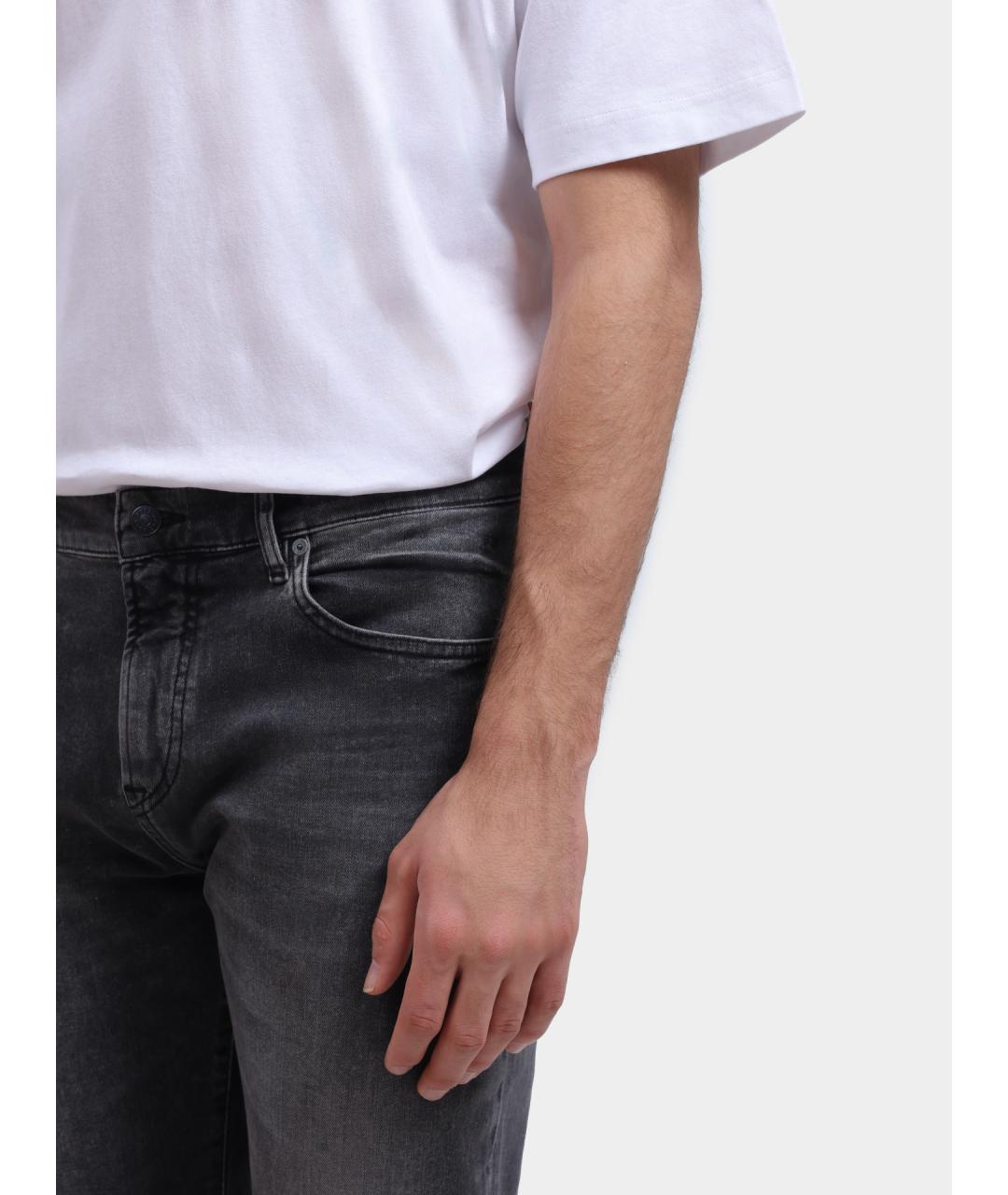 HUGO Серые хлопковые прямые джинсы, фото 3