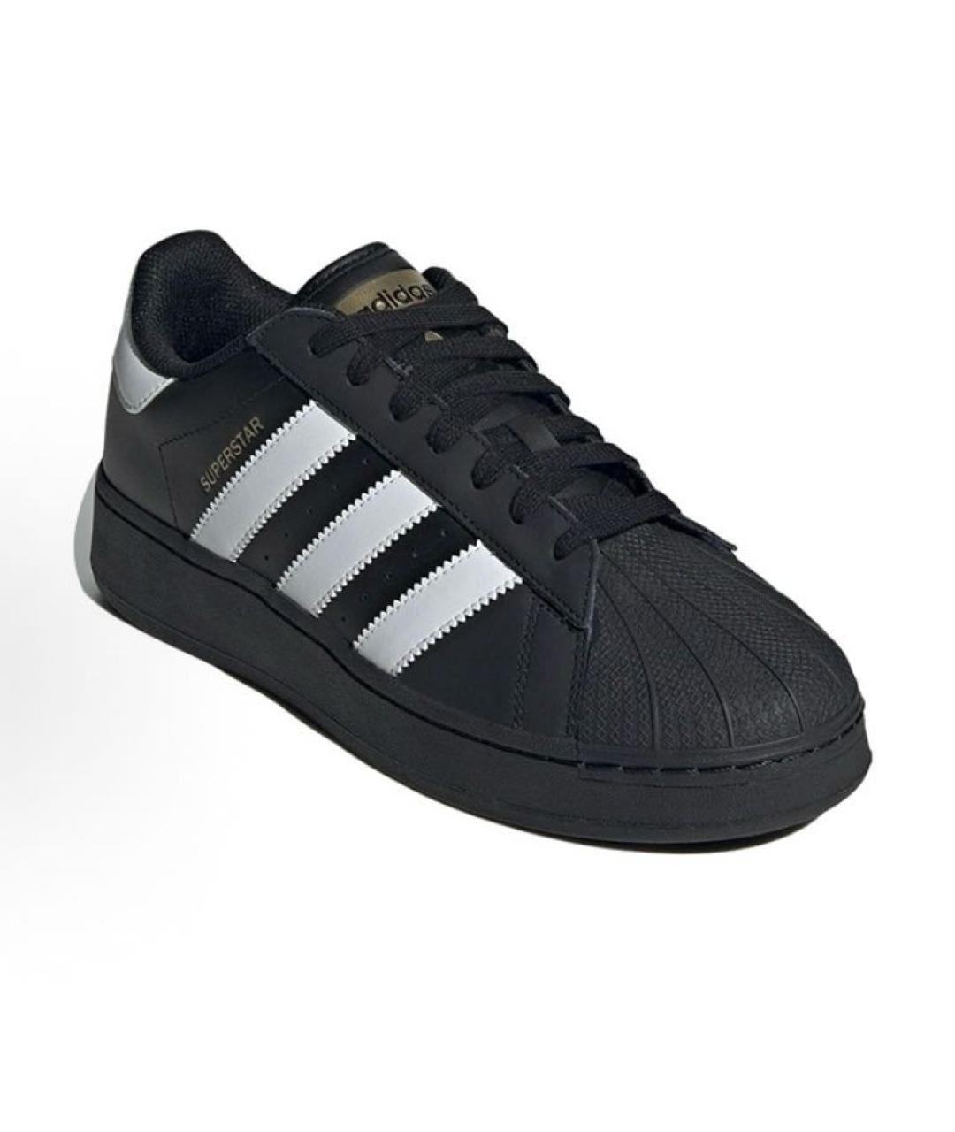 ADIDAS Черные кожаные низкие кроссовки / кеды, фото 2