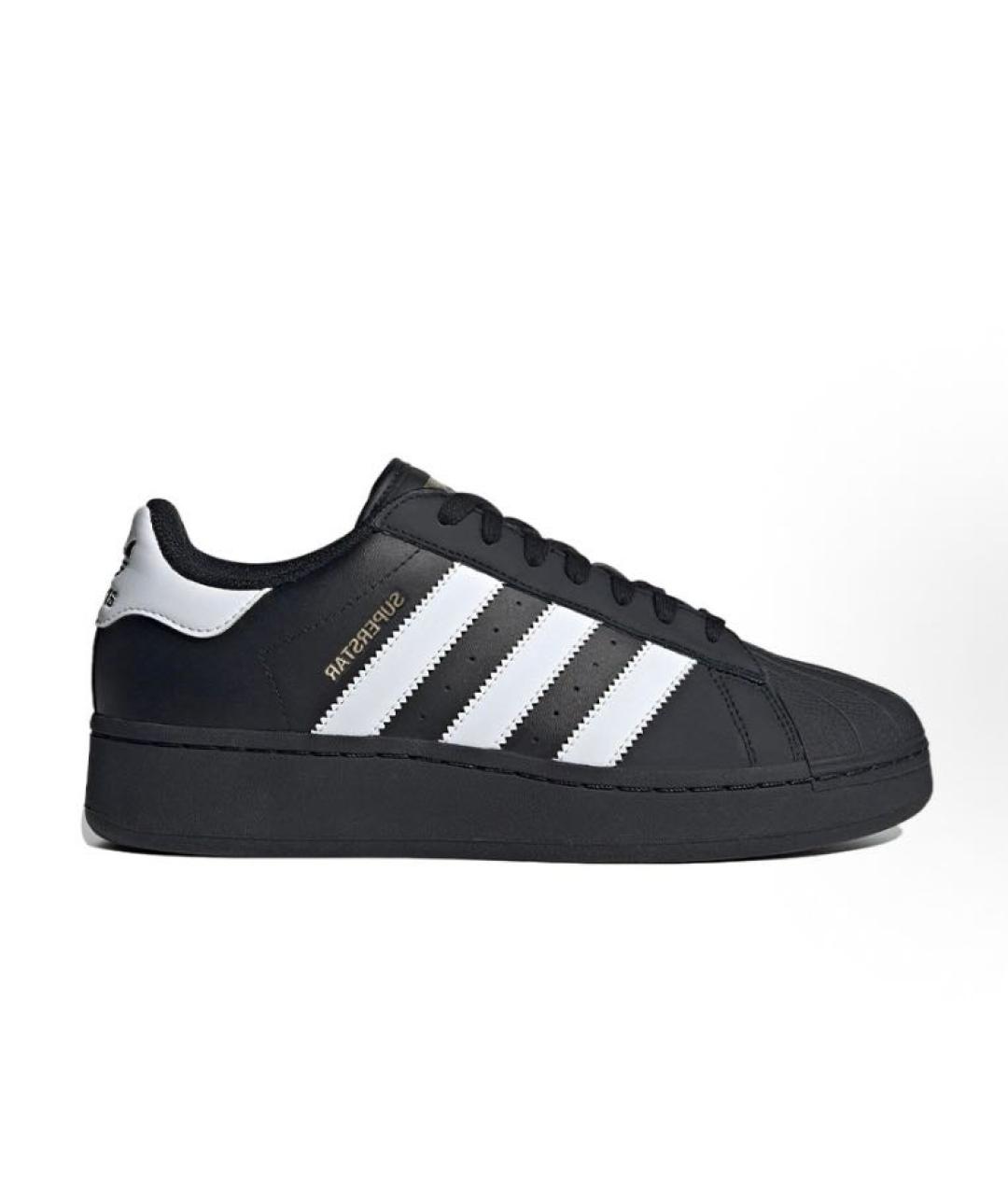 ADIDAS Черные кожаные низкие кроссовки / кеды, фото 6