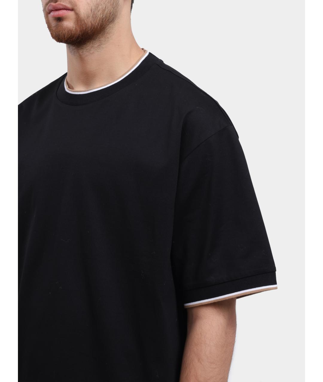 HUGO BOSS Черная хлопковая футболка, фото 4