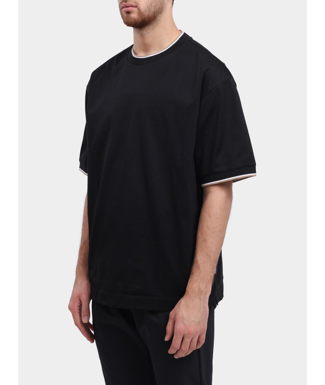 HUGO BOSS Черная хлопковая футболка, фото 3