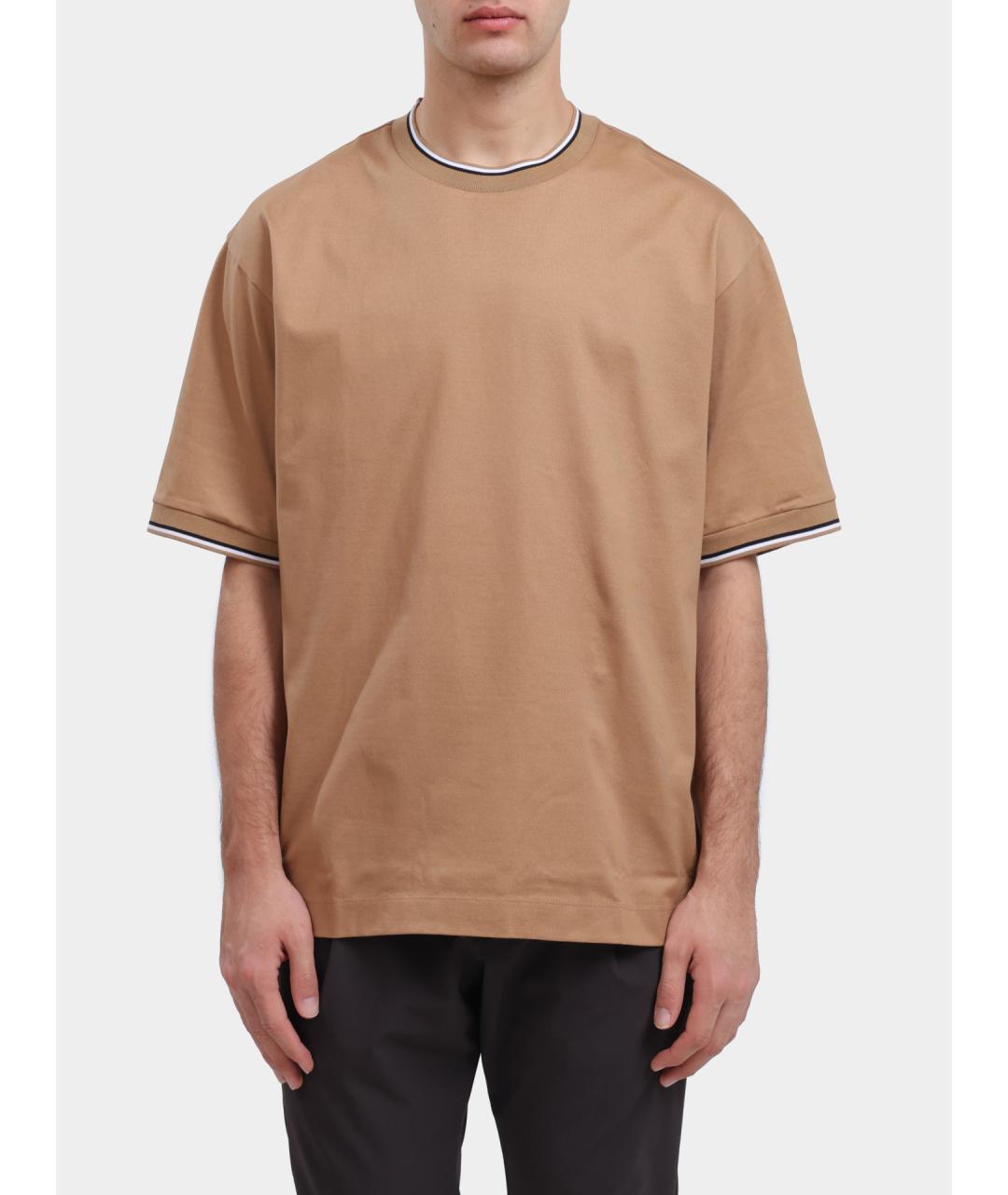 HUGO BOSS Бежевая хлопковая футболка, фото 2