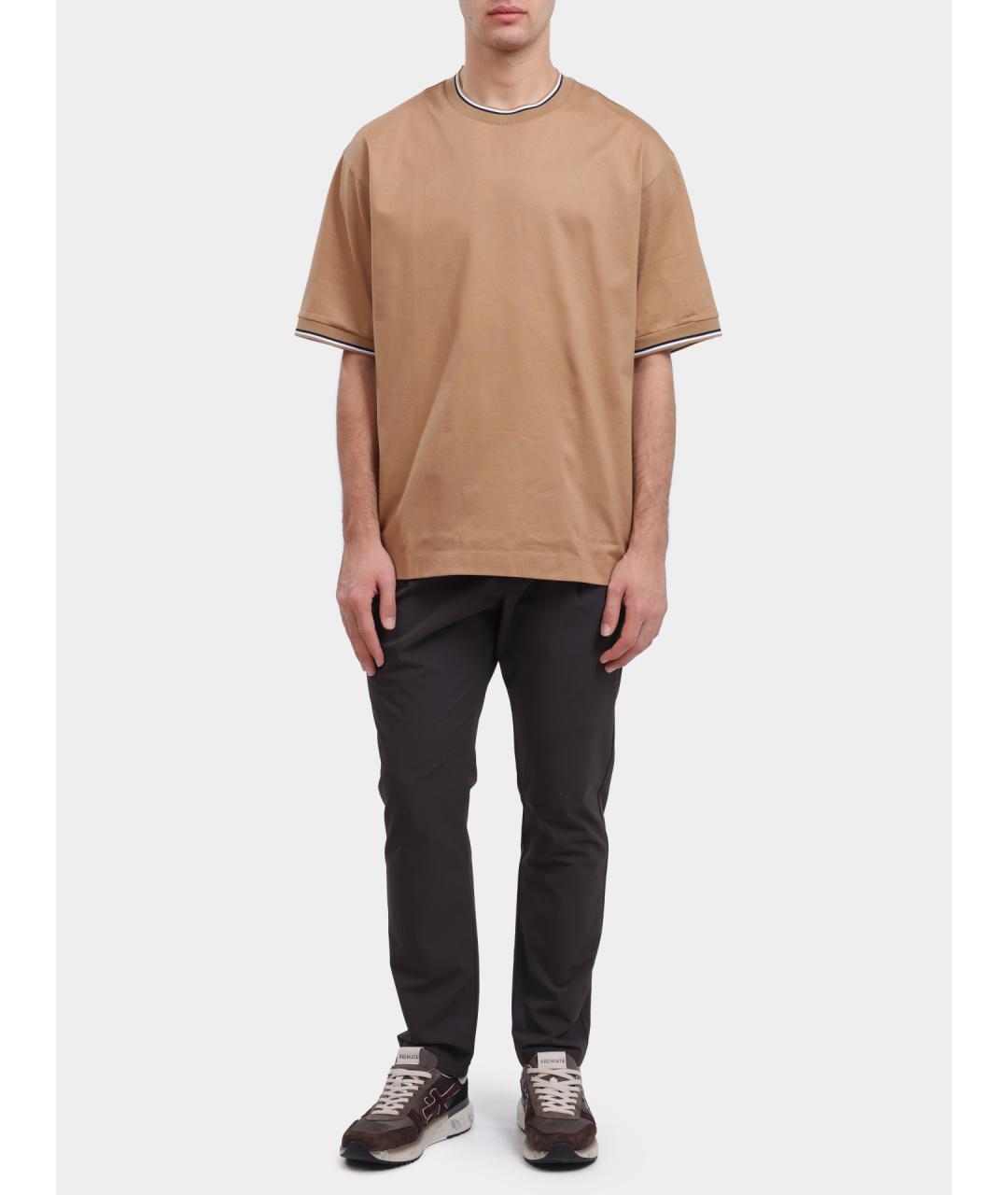 HUGO BOSS Бежевая хлопковая футболка, фото 3