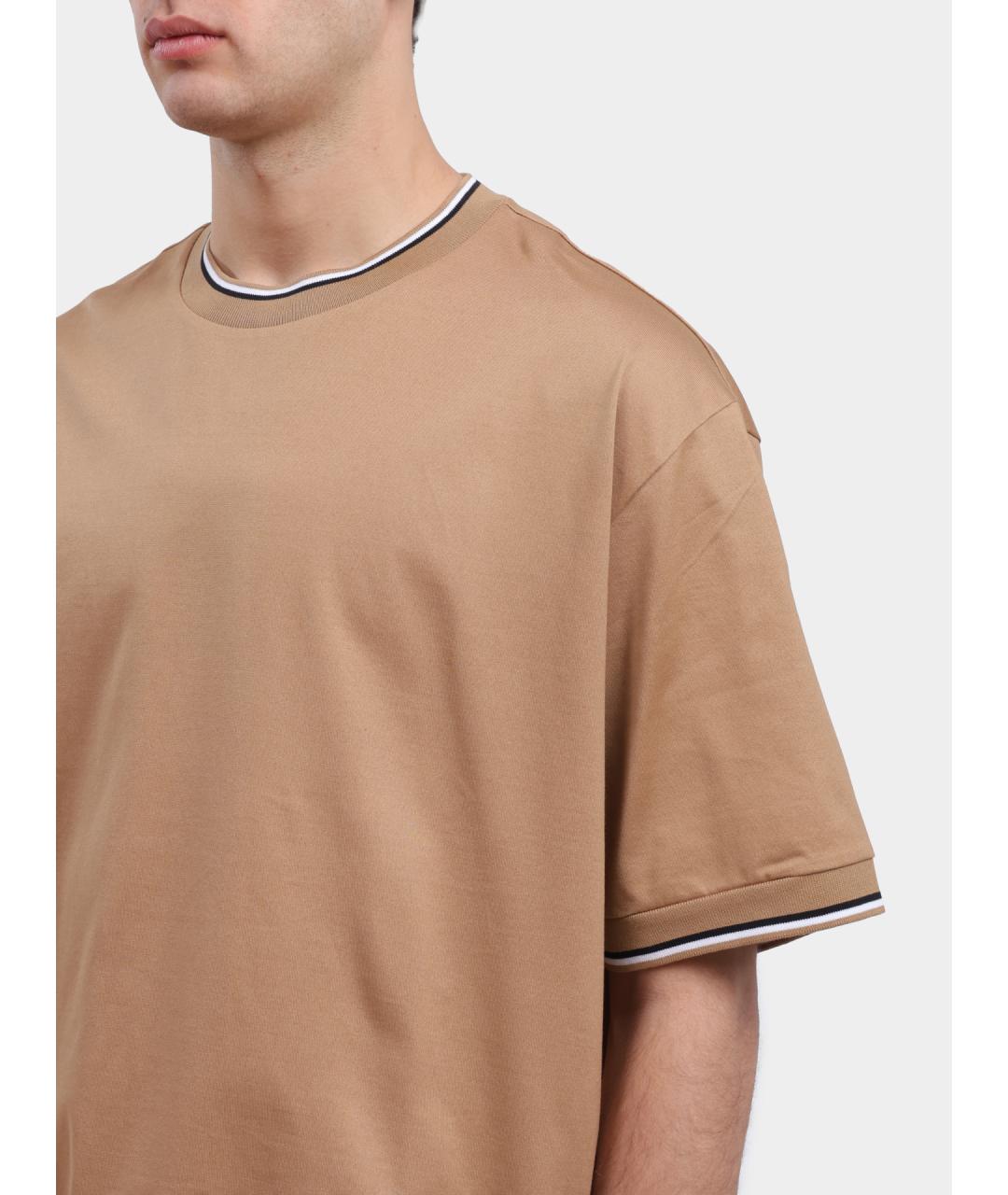 HUGO BOSS Бежевая хлопковая футболка, фото 5