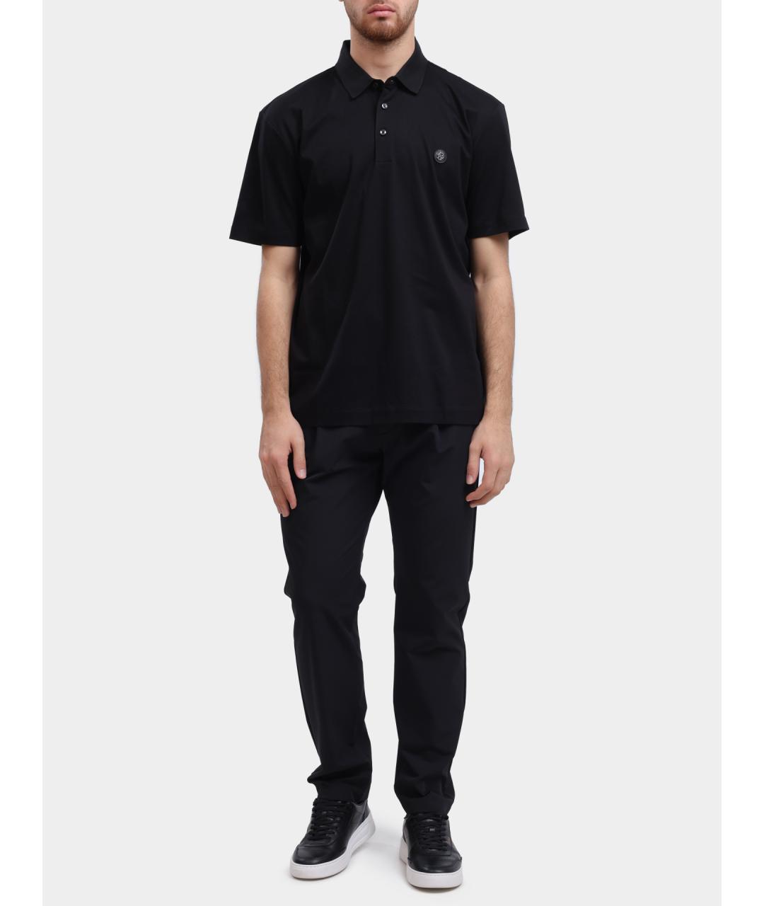 HUGO BOSS Черное хлопковое поло с коротким рукавом, фото 6