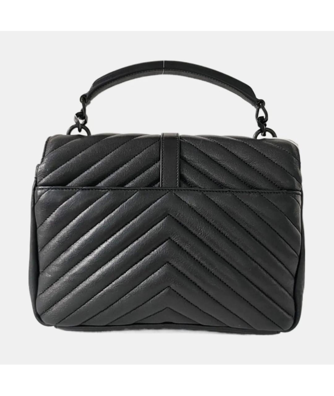 SAINT LAURENT Черная кожаная сумка через плечо, фото 4