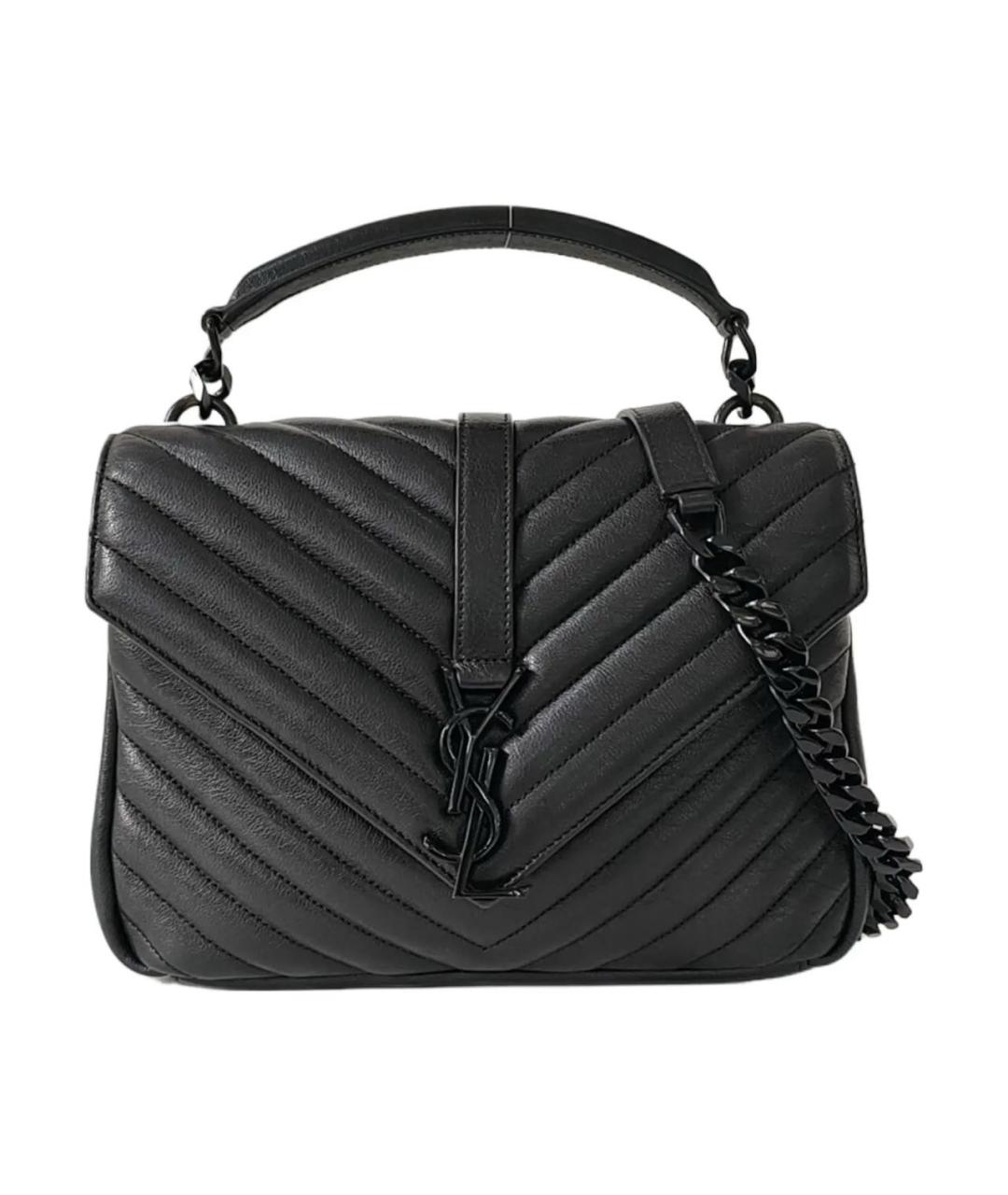 SAINT LAURENT Черная кожаная сумка через плечо, фото 9