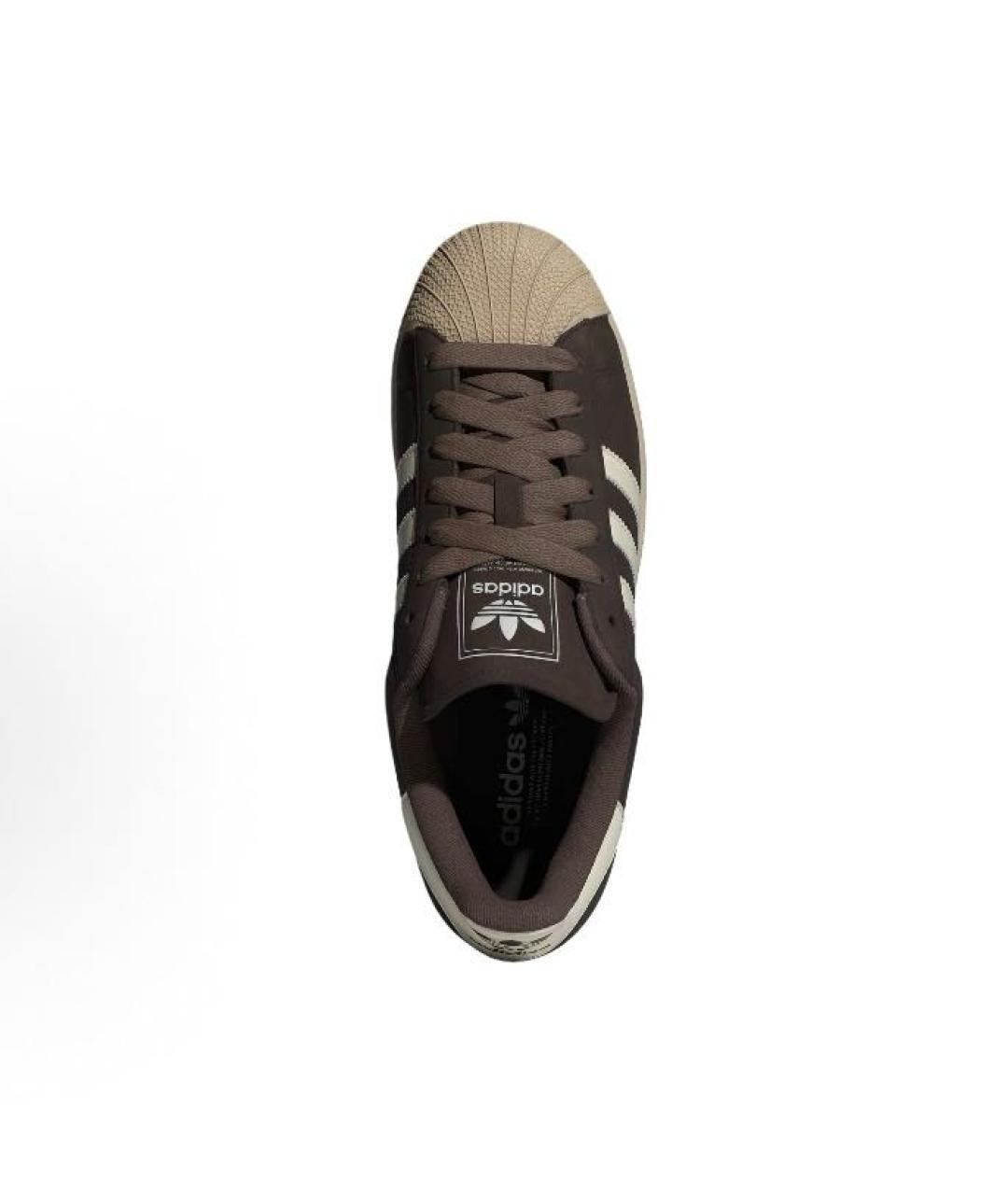 ADIDAS Коричневые кожаные низкие кроссовки / кеды, фото 5