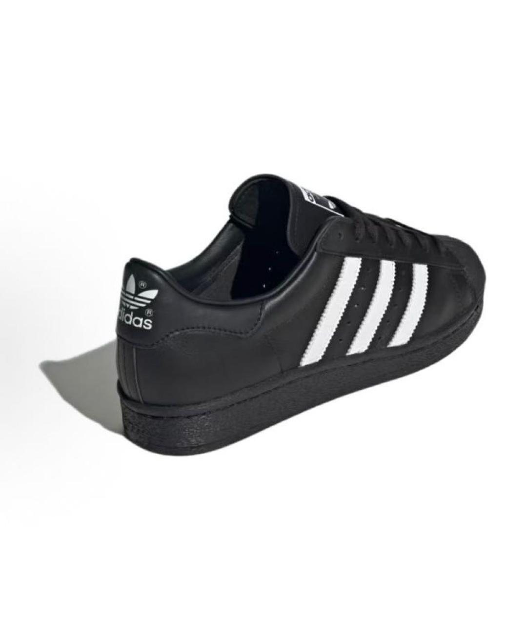 ADIDAS Черные кожаные низкие кроссовки / кеды, фото 4