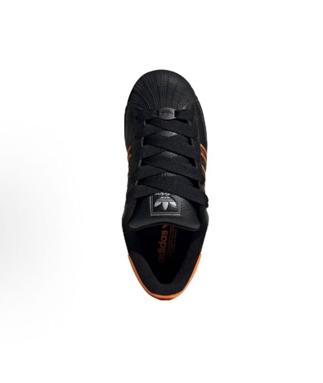 ADIDAS Черные кожаные низкие кроссовки / кеды, фото 5