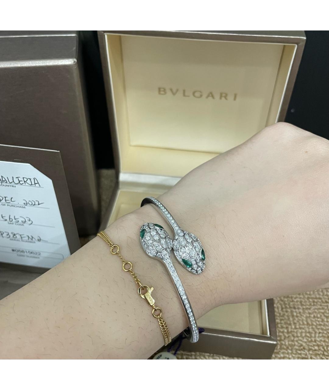 BVLGARI Серебрянный браслет из белого золота, фото 8