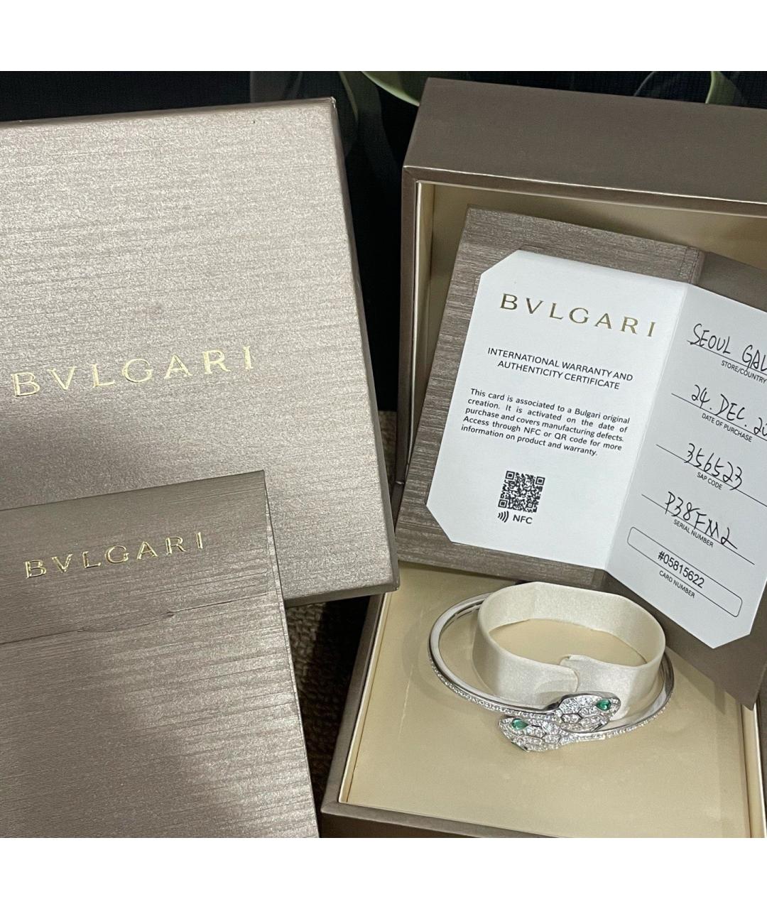 BVLGARI Серебрянный браслет из белого золота, фото 2