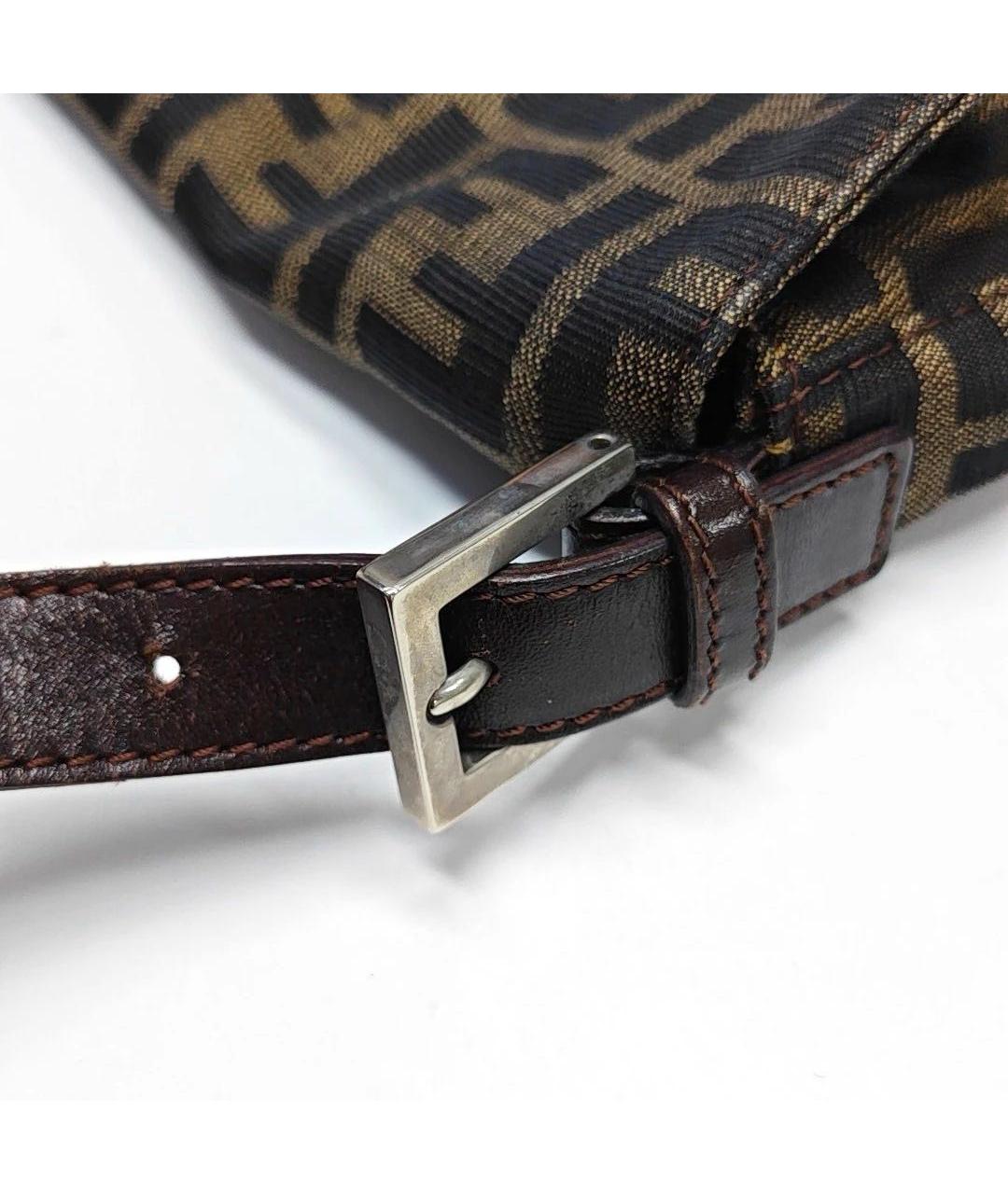 FENDI Коричневая тканевая сумка через плечо, фото 8