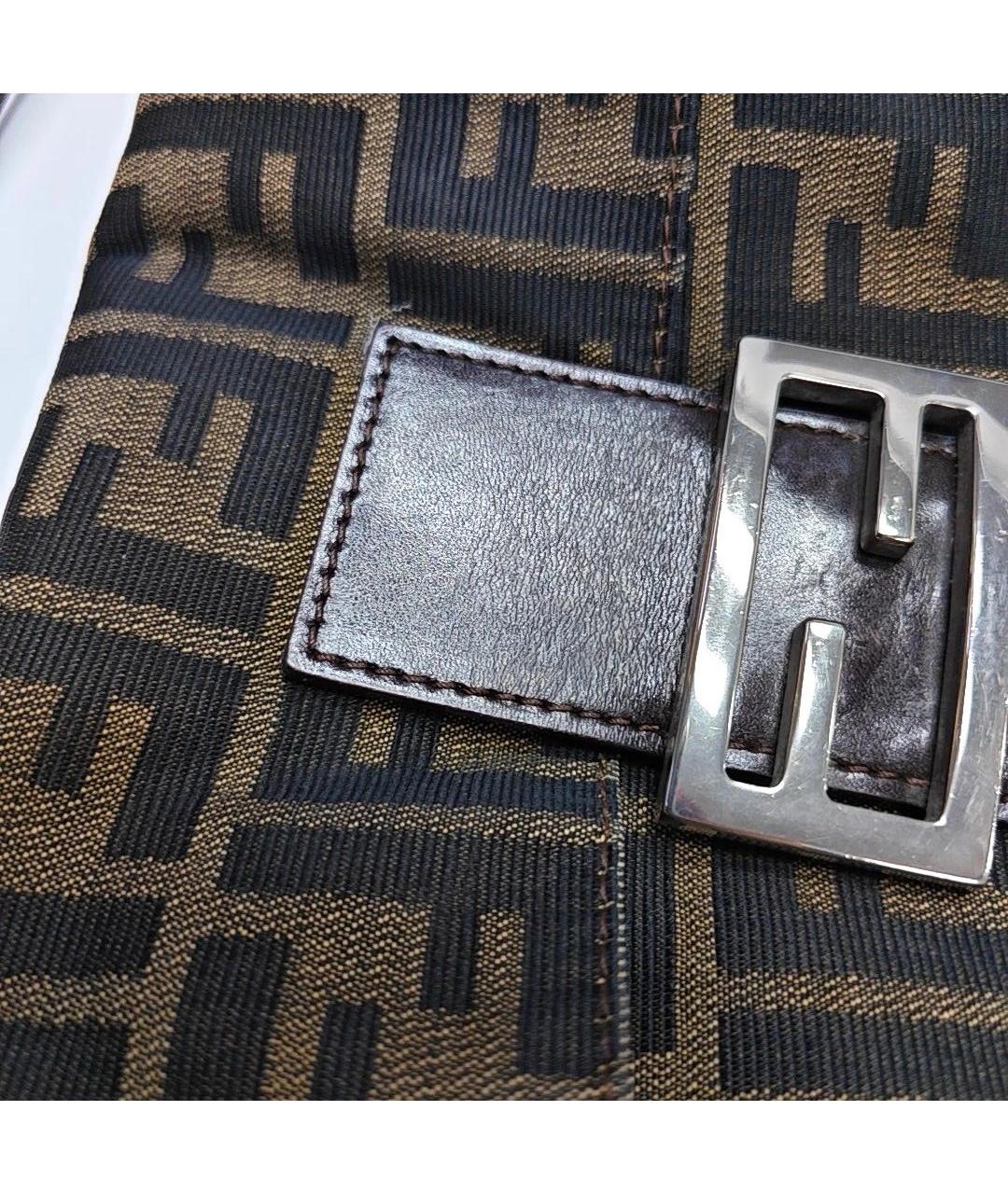 FENDI Коричневая тканевая сумка через плечо, фото 5
