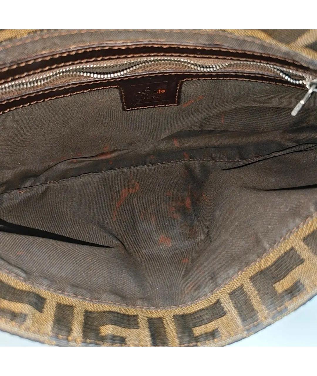 FENDI Коричневая тканевая сумка через плечо, фото 4